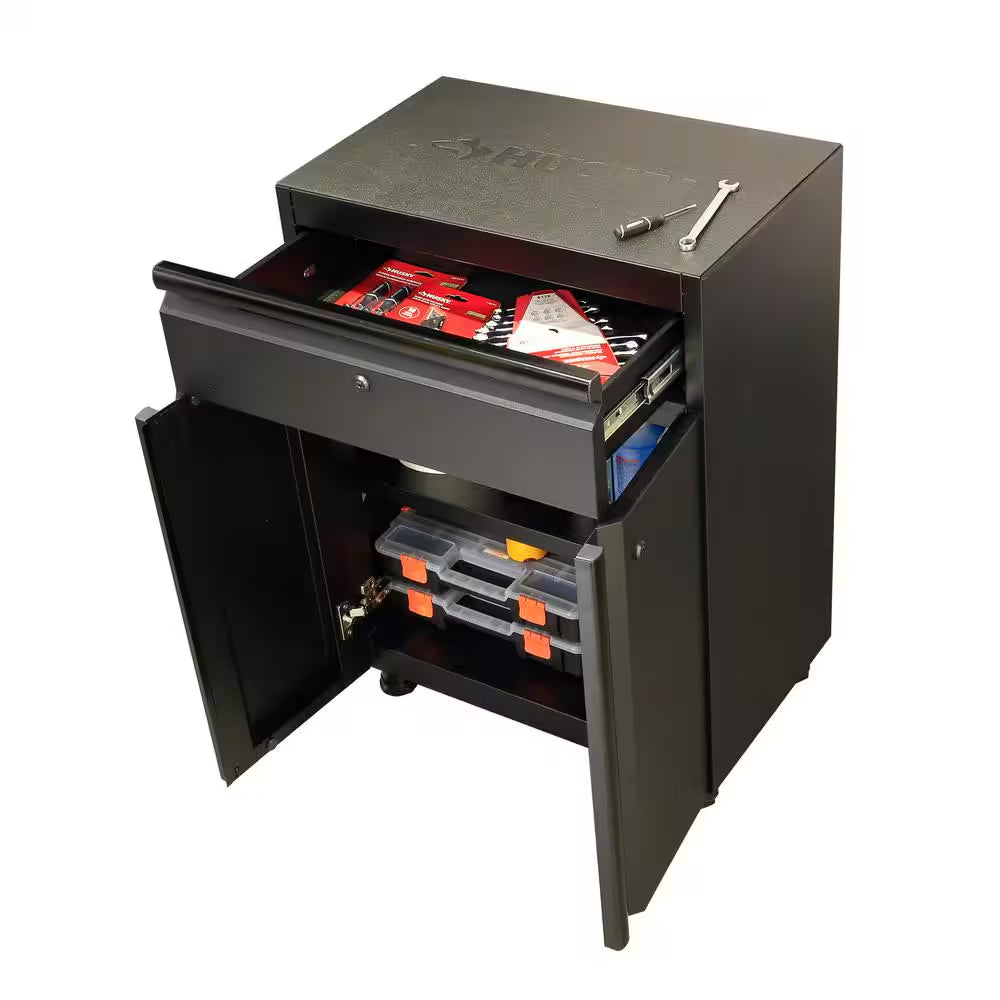 Regular Duty Welded 54.5 In. W X 75 In. H X 19.6 In. D 21-Gauge Steel 3-Piece Garage Storage System in Black