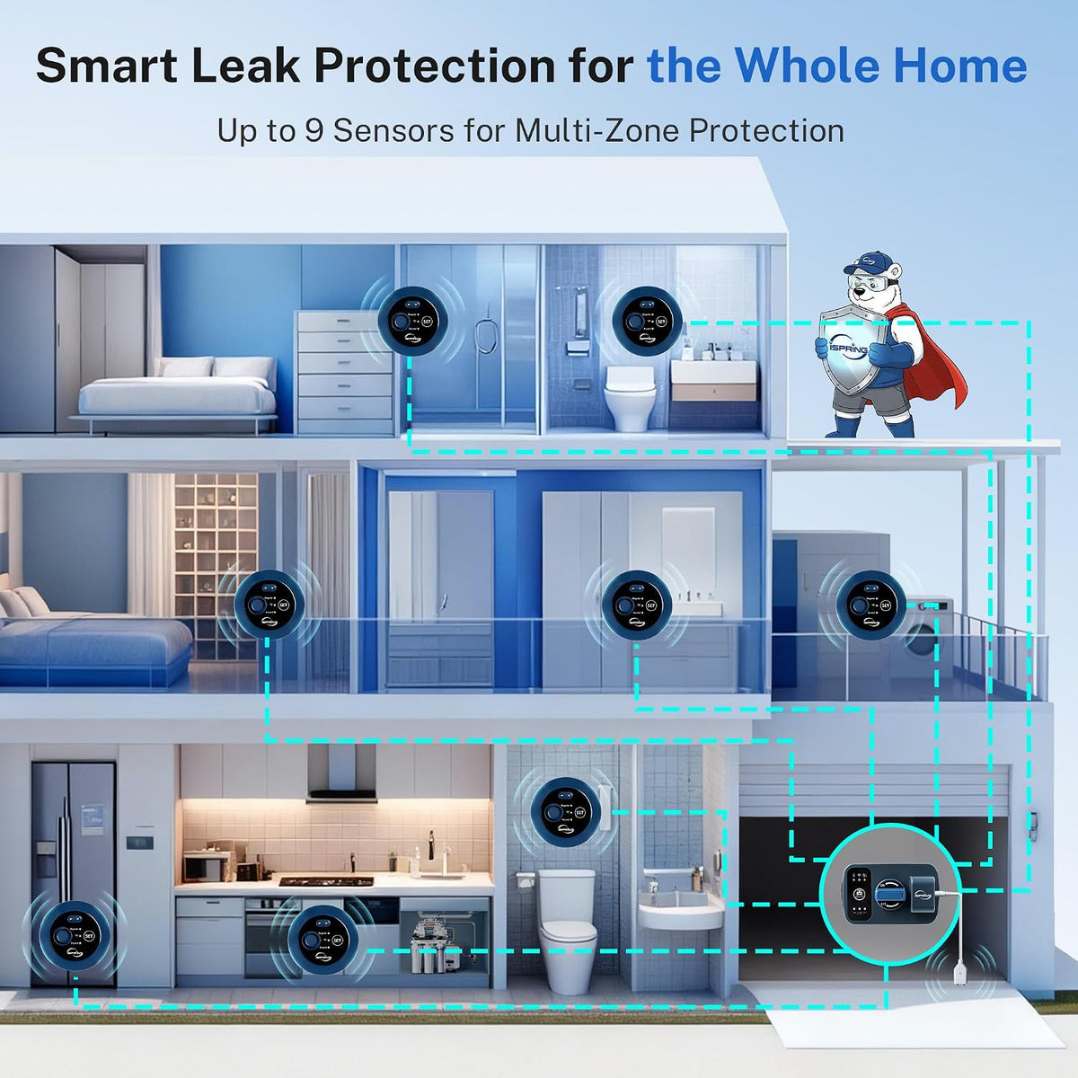 LS43WL Smart Leak Detector - Auto Water Shut-Off