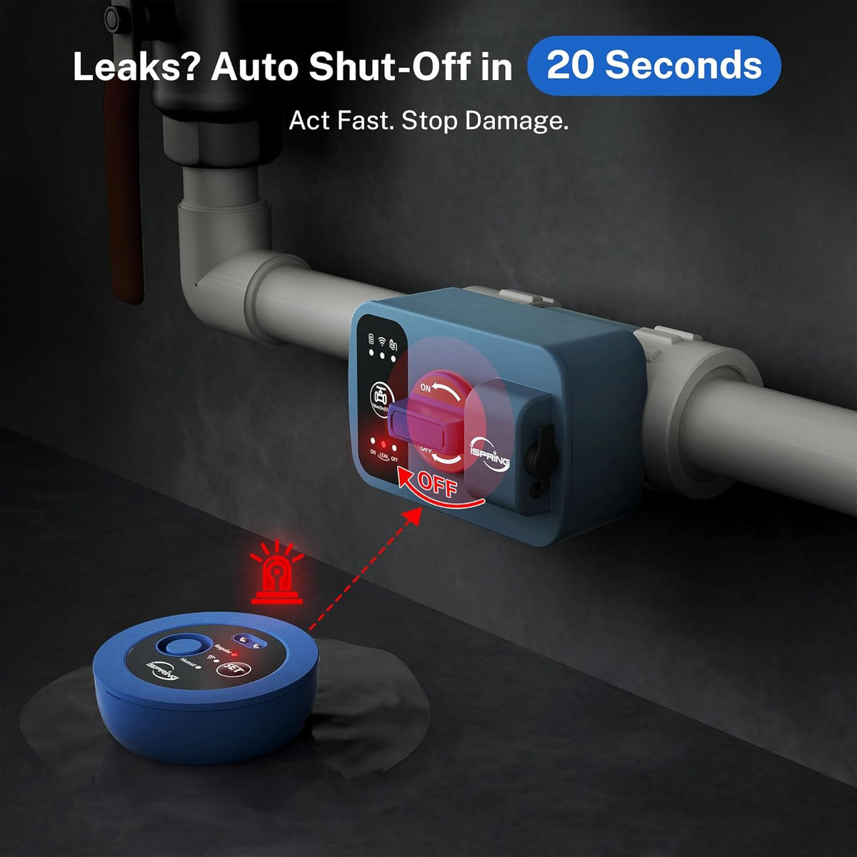 LS43WL Smart Leak Detector - Auto Water Shut-Off