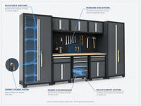Garage Storage Cabinet Set Built to Organize, 9-Piece Steel System, Workbench Included, 150 lb Shelf Capacity — product view 3