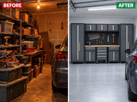 Garage Storage Cabinet Set Built to Organize, 9-Piece Steel System, Workbench Included, 150 lb Shelf Capacity — product view 4