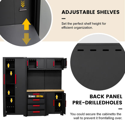 Garage Storage Cabinet System - 2 * 6-Pcs Workshop Set