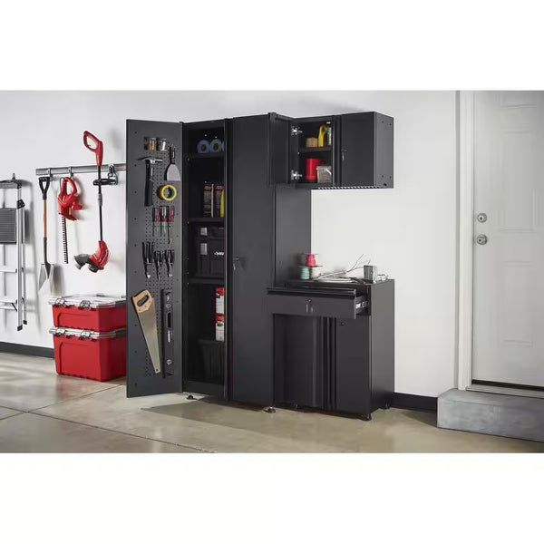 Regular Duty Welded 54.5 In. W X 75 In. H X 19.6 In. D 21-Gauge Steel 3-Piece Garage Storage System in Black