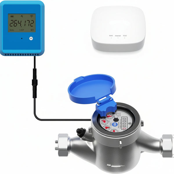 Flowsmart NSF Water Meter, Smart Water Usage Monitor and Water Leak Detection: 0.75 Inch Advanced Smart Home Water Meter, Hub Included, YS1603+YS5007