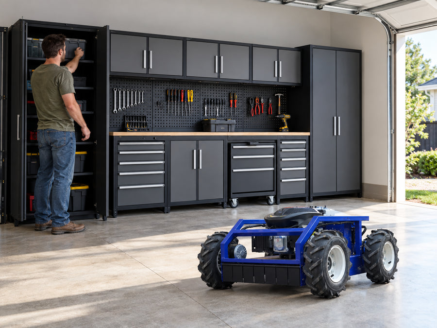 Garage equipment in a working lifestyle setting